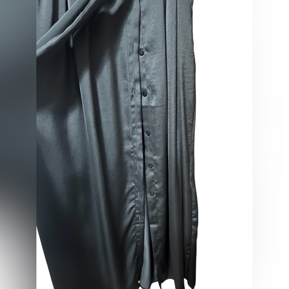 Q2 Black Button Down Long Sleeve Shirt Dress Size M - Picture 4 of 11